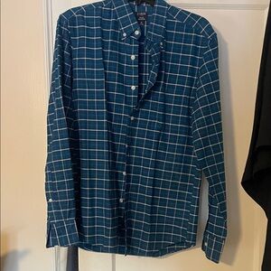 J. Crew Navy Plaid Button Down Shirt
